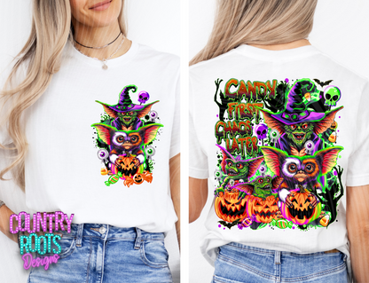 Candy First Chaos Later Tee- Front & Back