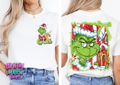 Christmas Grinch_ Selfie Tee -Front & Back