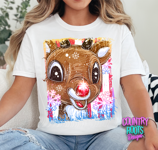 Christmas Reindeer Selfie Tee