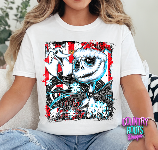 Christmas Jack Selfie Tee- Red