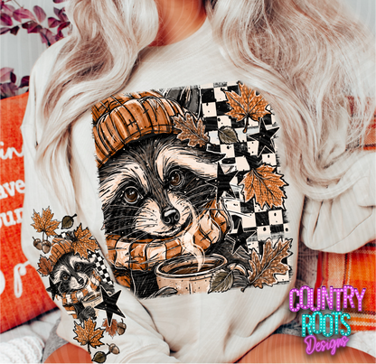 Fall Raccoon- Checkered
