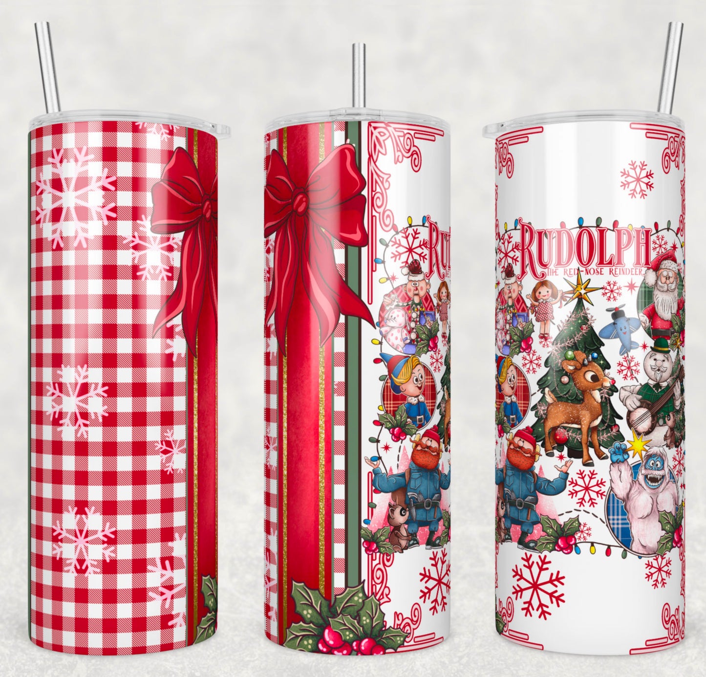 Rudolph Reindeer 2 20oz Skinny Tumbler