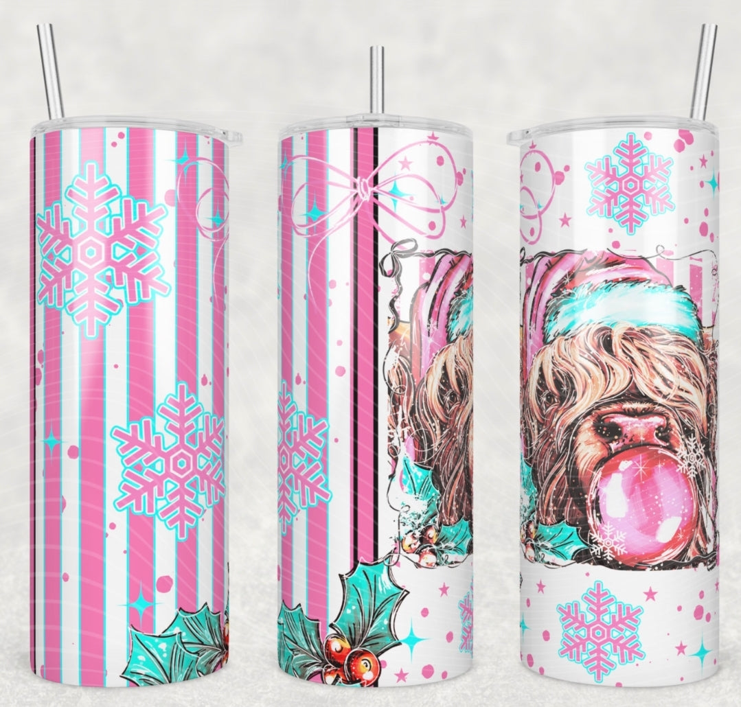 Christmas Cow 20oz Skinny Tumbler