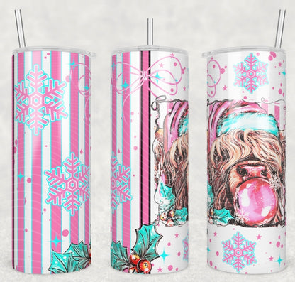 Christmas Cow 20oz Skinny Tumbler