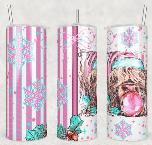 Christmas Cow 20oz Skinny Tumbler