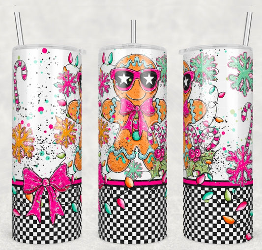 Doodle Gingerbread Man 20oz Skinny Tumbler