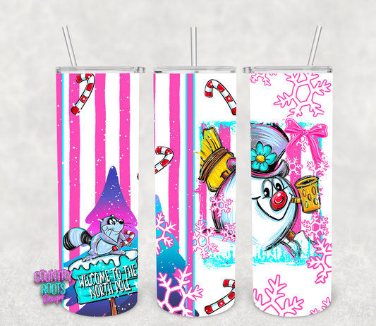 Christmas Snowman Selfie_ 20oz Skinny Tumbler