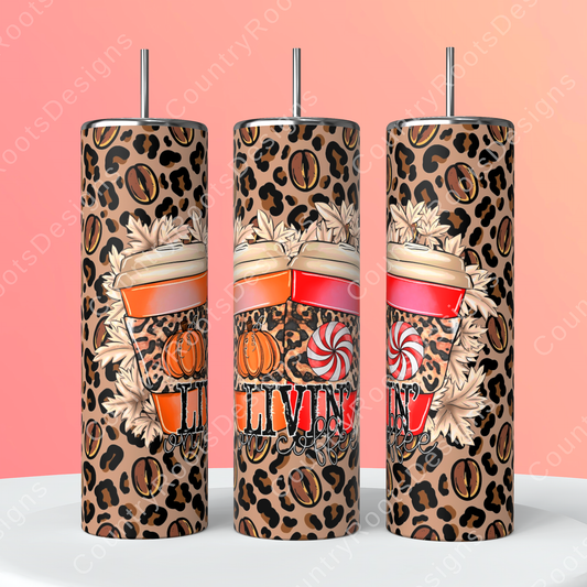 Livin' On Coffee 20oz Skinny Tumbler