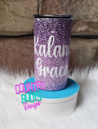 Personalized Purple Glitter 12oz. Sippy Cup Tumbler