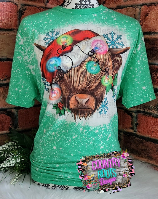 Christmas Highland Cow Tee