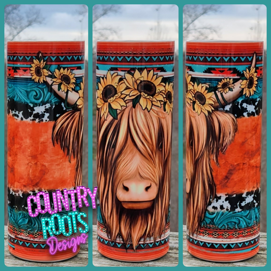 Highland Cow 20oz Skinny Tumbler