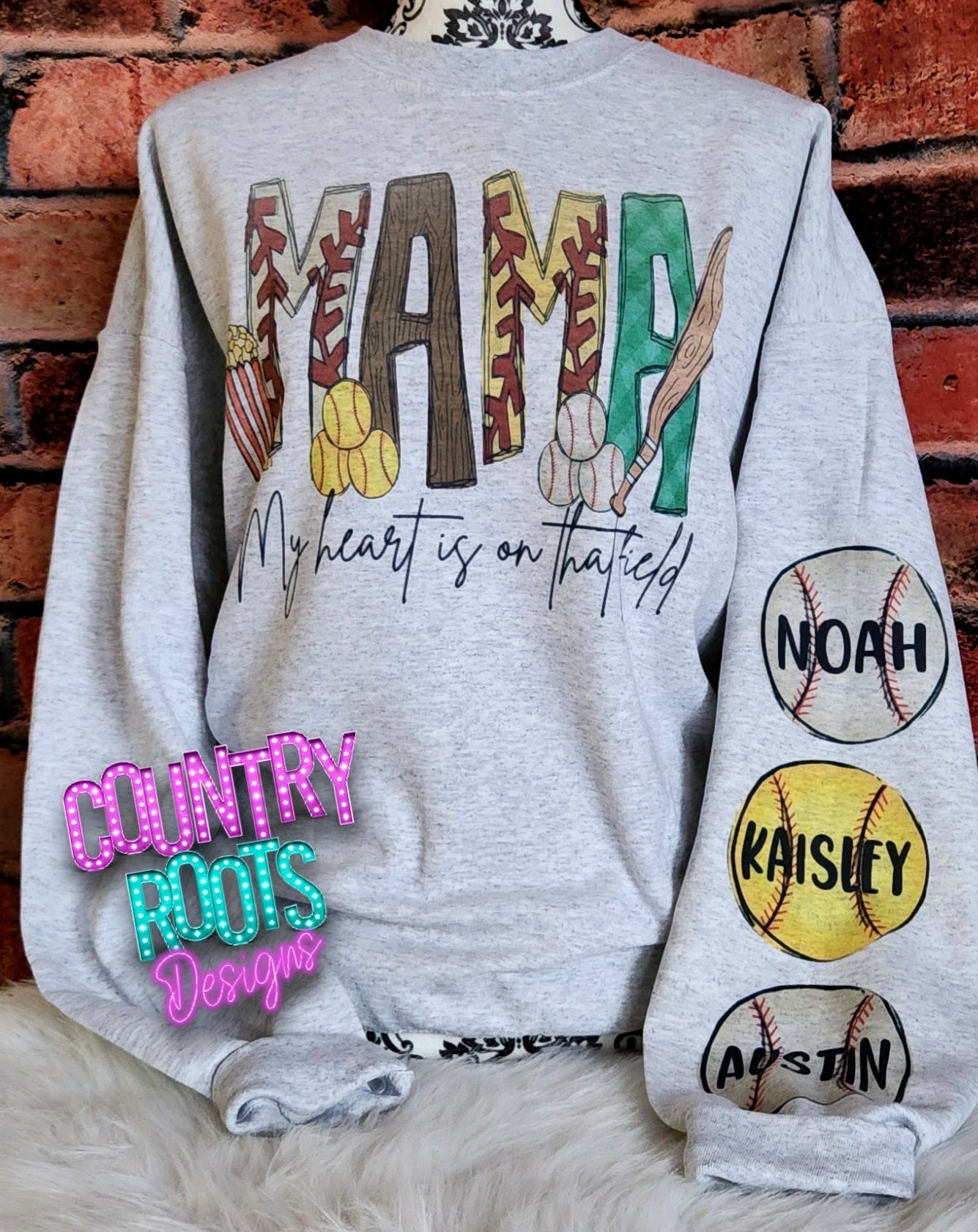Softball With Roots Baseball/Softball (Personalized) – Country Roots Designs