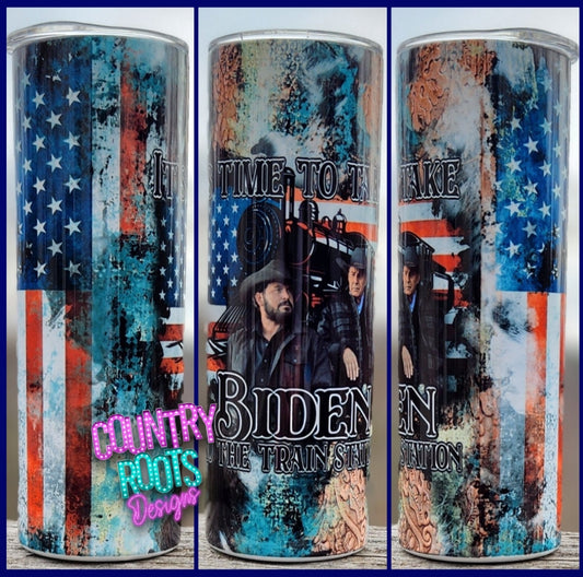 It's Time To Take Biden To The Train Station 20oz Skinny Tumbler