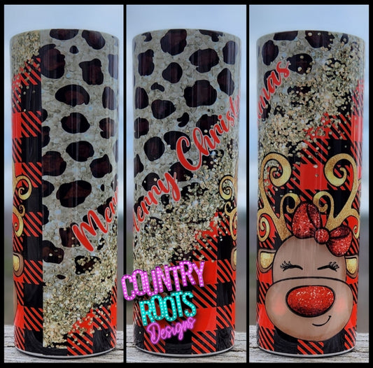 Reindeer 20oz Skinny Tumbler